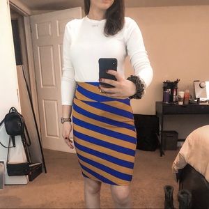 3+ Bundle 50% Off Striped Navy & Gold Skirt